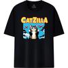 Забавная футболка с принтом Catzilla, короткий рукав