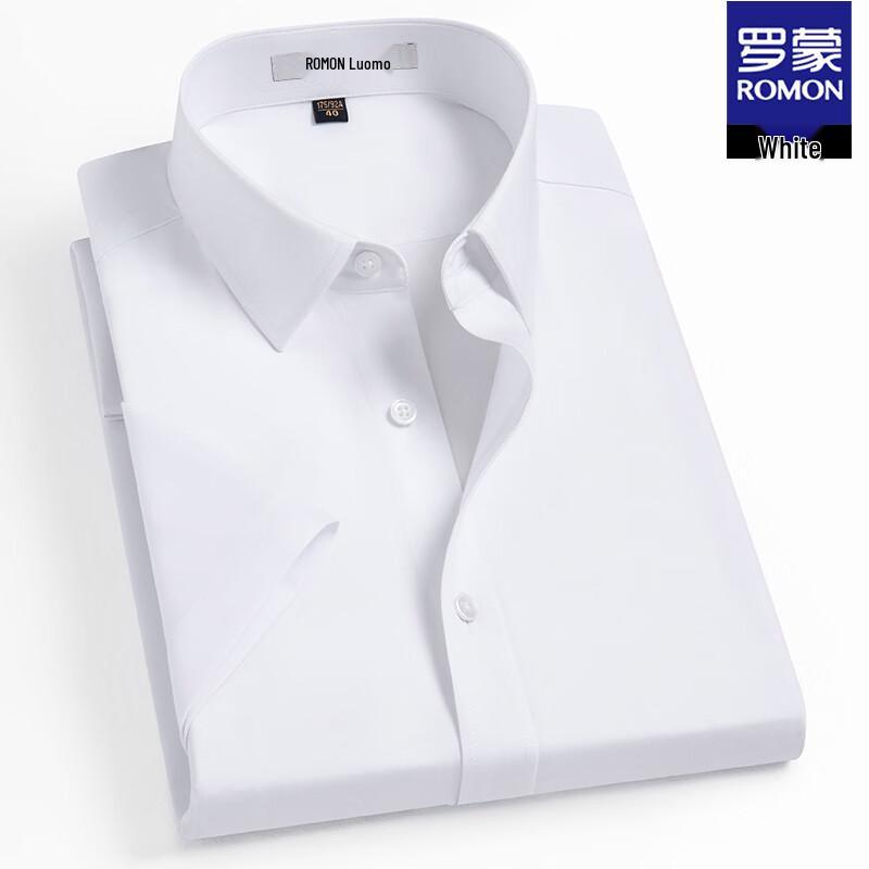 ROMON Мужская летняя рубашка с коротким рукавом в стиле business casual, не требующая глажки