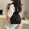 Large Capacity Pleated Tote Bag Versatile Drawstring Handbag Korean Nylon Shoulder Bag  Women's