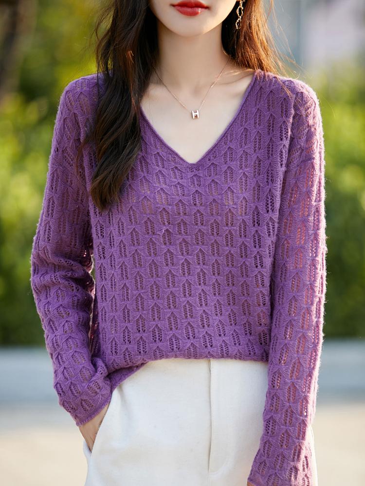 Женский кашемировый свитер Qinghe cashmere 30% кашемир 70% шерсть Осенне-зимний кашемировый свитер мягкий и теплый