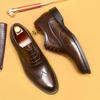 Douyin - хит продаж, увеличивающий рост изнутри, кожаные туфли для мужчин, первый слой из коровьей кожи, деловые туфли-оксфорды с острым носком, свадебные мужские туфли