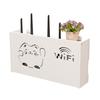 WiFi Router Storage Box Wall Mount Wooden Router Shelf Organizer Power Strip Cable Management Hider Rack for Modem Cable Router Cover