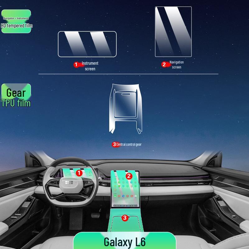 Защитная пленка для экрана и декоративная пленка для интерьера Geely Galaxy L6
