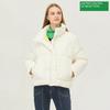  Benetton Высокий ворот Объемная утиная пуховая подкладка Bapdf8261 Iv