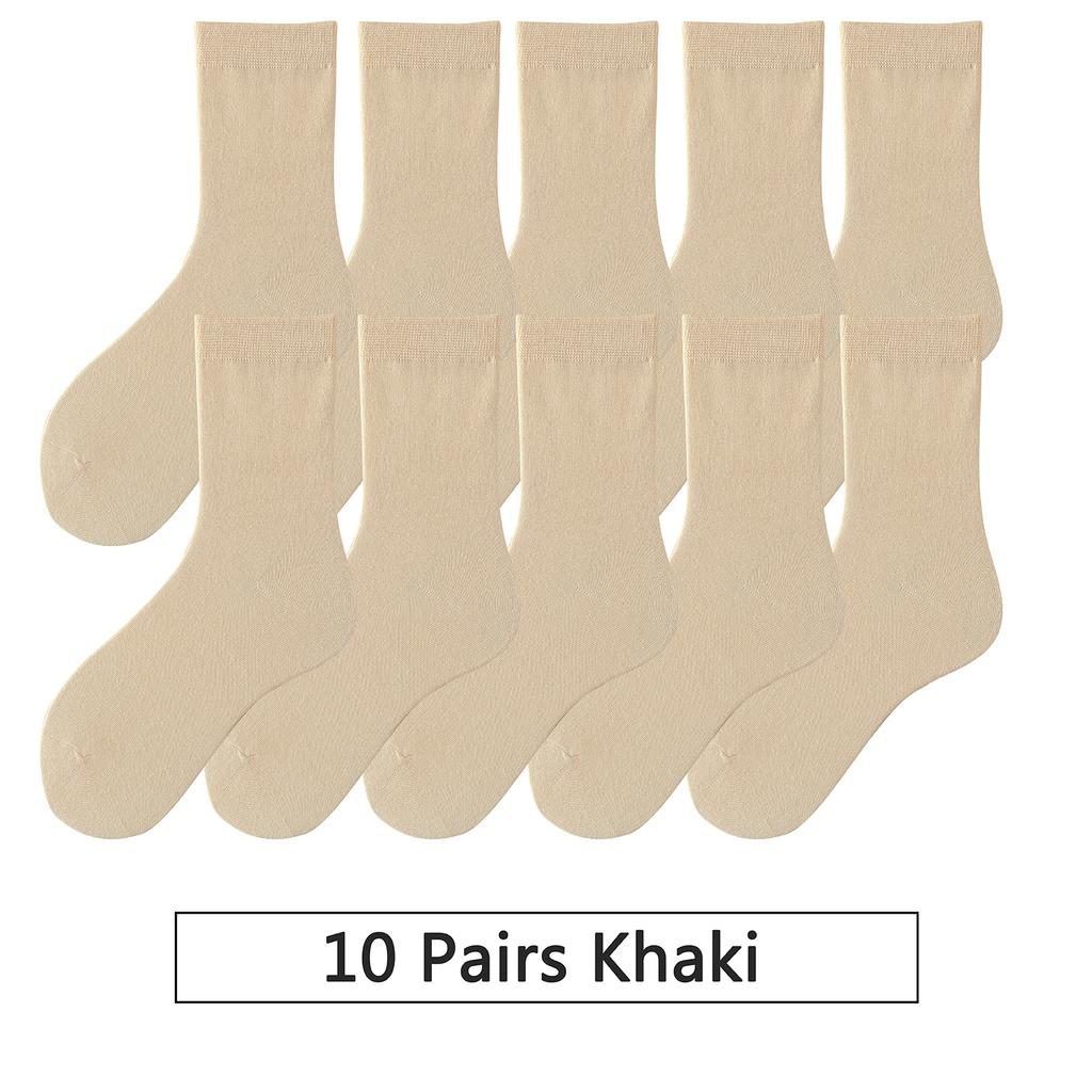 10 пар/лот Новые женские хлопковые носки Мужские носки Однотонные Осенние Весенние Для женских Мягкие Дышащие Разноцветные Девичьи