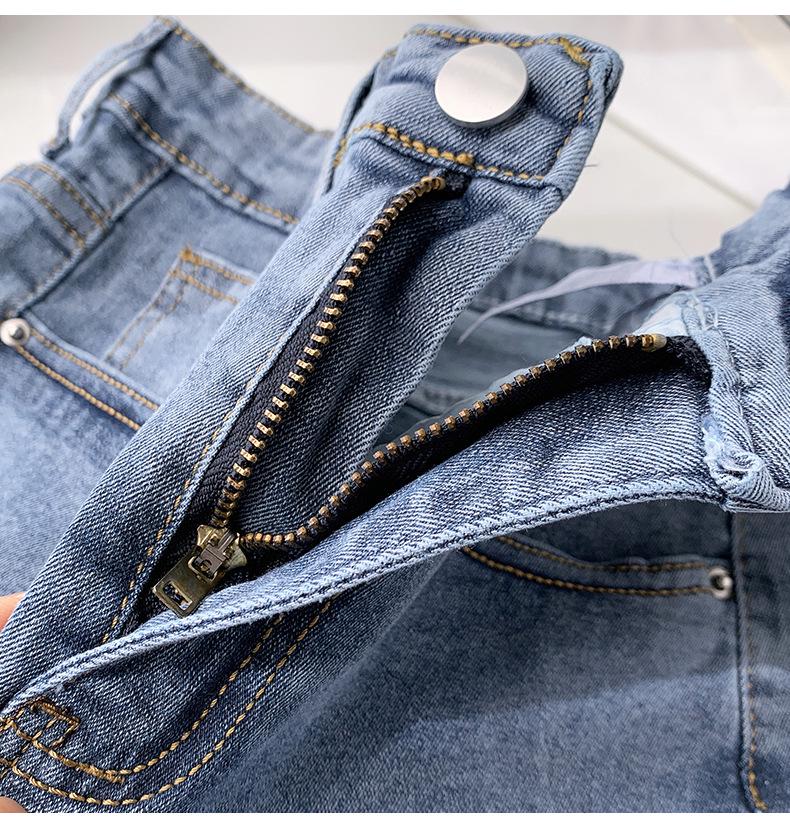 2022 Women's Black Elastic High-Waist Slim Flared Slit Wide-Leg Jeans