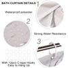Душевая занавеска Водонепроницаемая быстросохнущая занавеска для ванной комнаты 71x71 дюймов Мраморная душевая занавеска Декоративная полиэстеровая душевая занавеска
