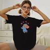 200g Pure Cotton Cartoon Anime Crew Neck Women's Loose Fit Short Sleeve T-shirt