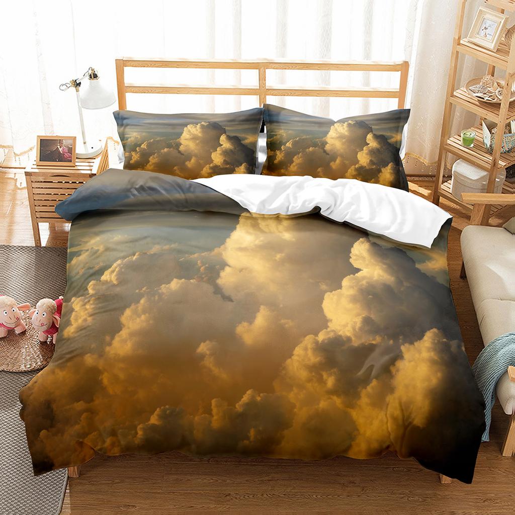 White Cloud Duvet Cover Collection Comforter Cover Twin Full King Size For Kids Teens Adults Bedroom Decor Bedding Collection With Pillowcase