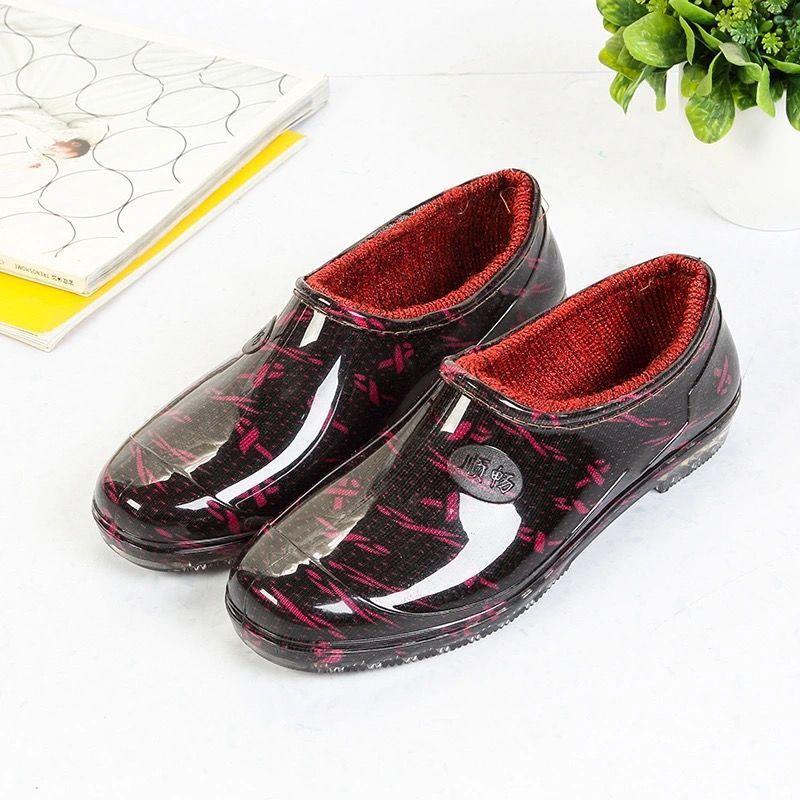 New Shallow Mouth Four-season Rain Shoes Women's Short Tube Non-slip Waterproof Shoes Low-top Work Rubber Shoes