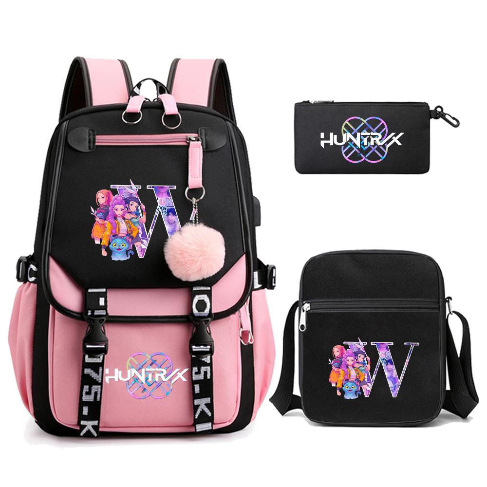 3 шт./набор Милый мультяшный рюкзак с принтом 26 английских букв и наплечной сумкой для студента-подростка, девочки, мальчика, портфель большой вместимости, дорожная сумка, детский подарок