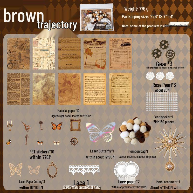 Счастливая лента кружево ита-бэг: Красный бумажный фон, наклейки для красоты и дырокол