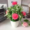 Fake Simulated Hydrangeamacrophyllas Flowers Potted Plants Desktop Decor