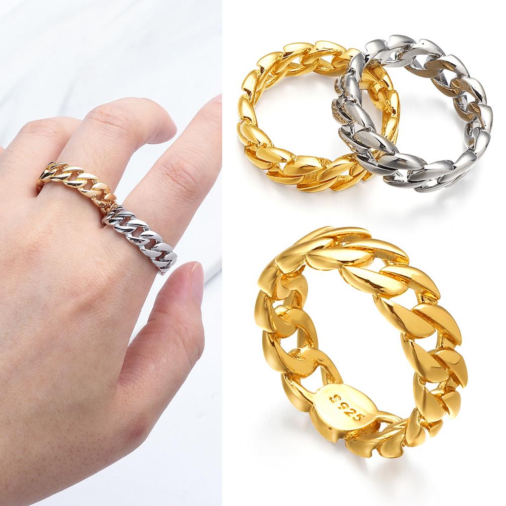 Новый модный свадебный подарок для женщин и мужчин, кольцо-цепочка, ювелирное кольцо из нержавеющей стали