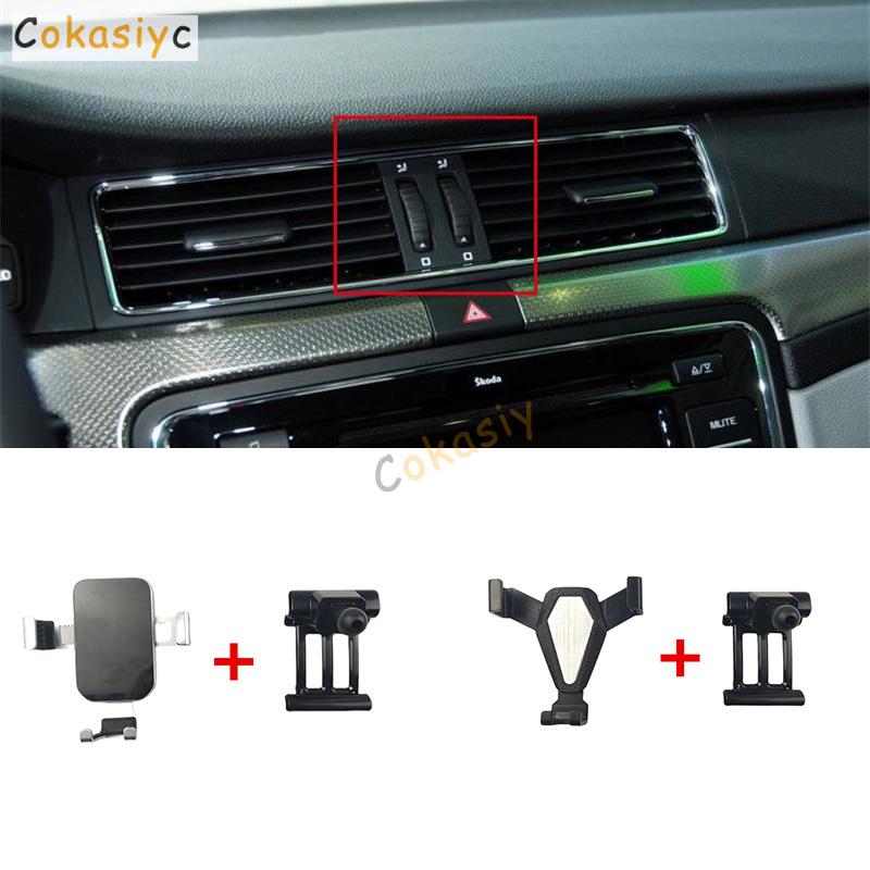 1Lot ABS Material For 2009-2015 Skoda SUPERB II 3T4 Special Car Phone Holder Fixed Bracket Stand Mobile Universal Car Bracket