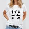 Women T Shirt Simple Design Tops Panda Printed Female Tee T Shirts Casual Basic Summer White T-Shirt Kawaii Lady T-Shirts 2024