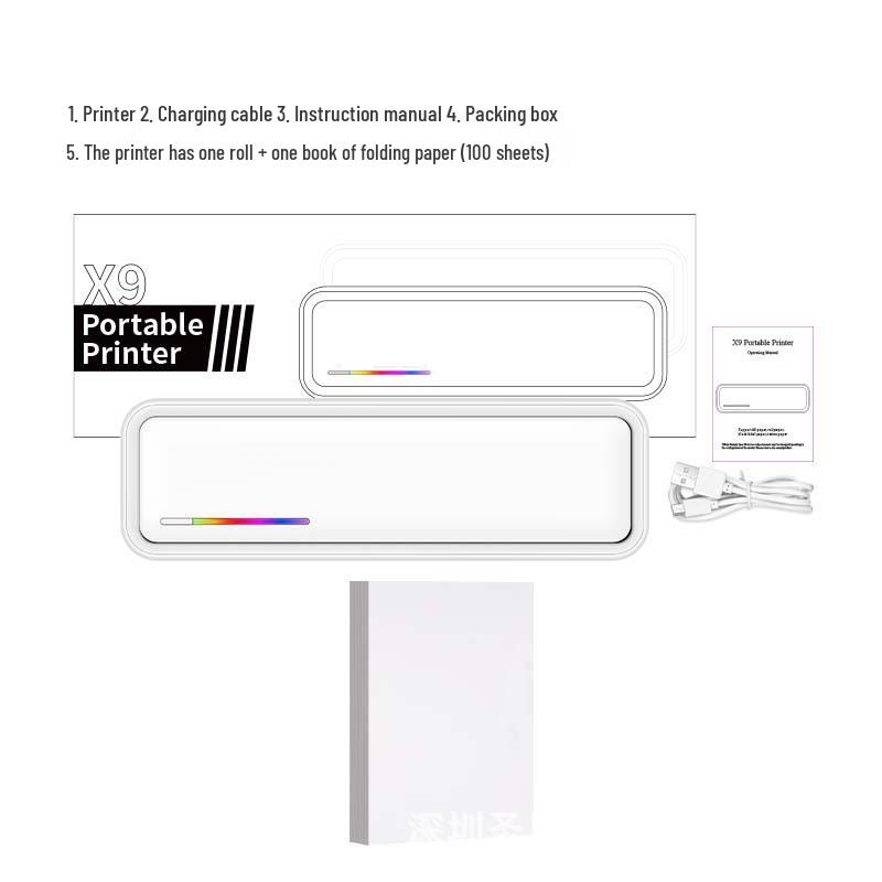Мини-принтер A4, термо, Bluetooth, без чернил, для татуировок, документов, фотографий, офисных наклеек.