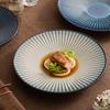 Kiln Changes Striped Ceramic Plate Creative Salad Plate Dessert Plate Italian Noodle Plates Hotel Molecular Cuisine Tableware