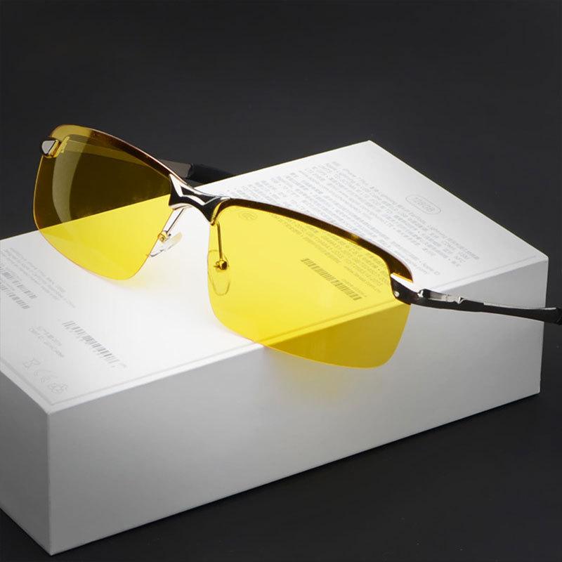 Поляризованные очки ночного видения 3043 Металлические очки Осветляющие и антибликовые очки для вождения дальнего света для вождения ночью