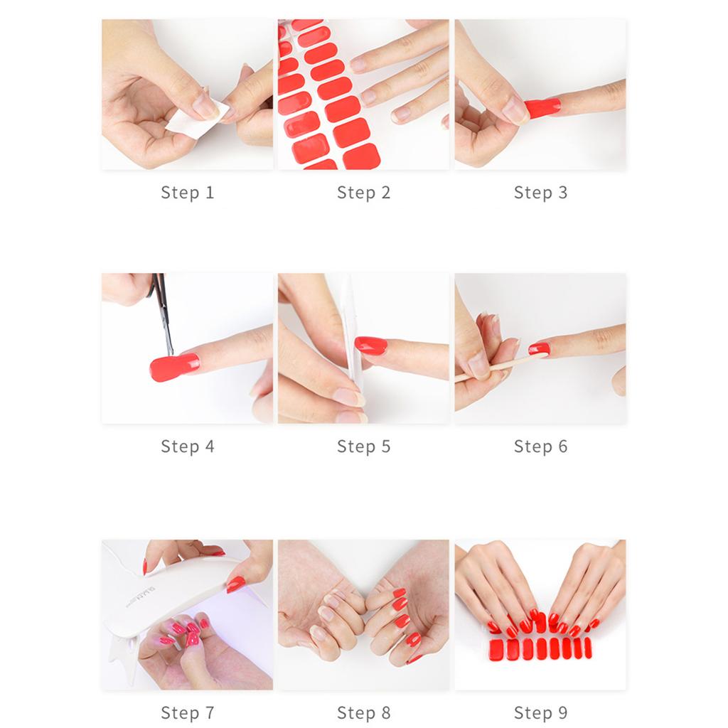 2 шт. полуотвержденных гелевых полосок для ногтей для женщин, гелевые наклейки для ногтей, долговечные гелевые обертывания для ногтей с мягким глянцевым гелевым покрытием