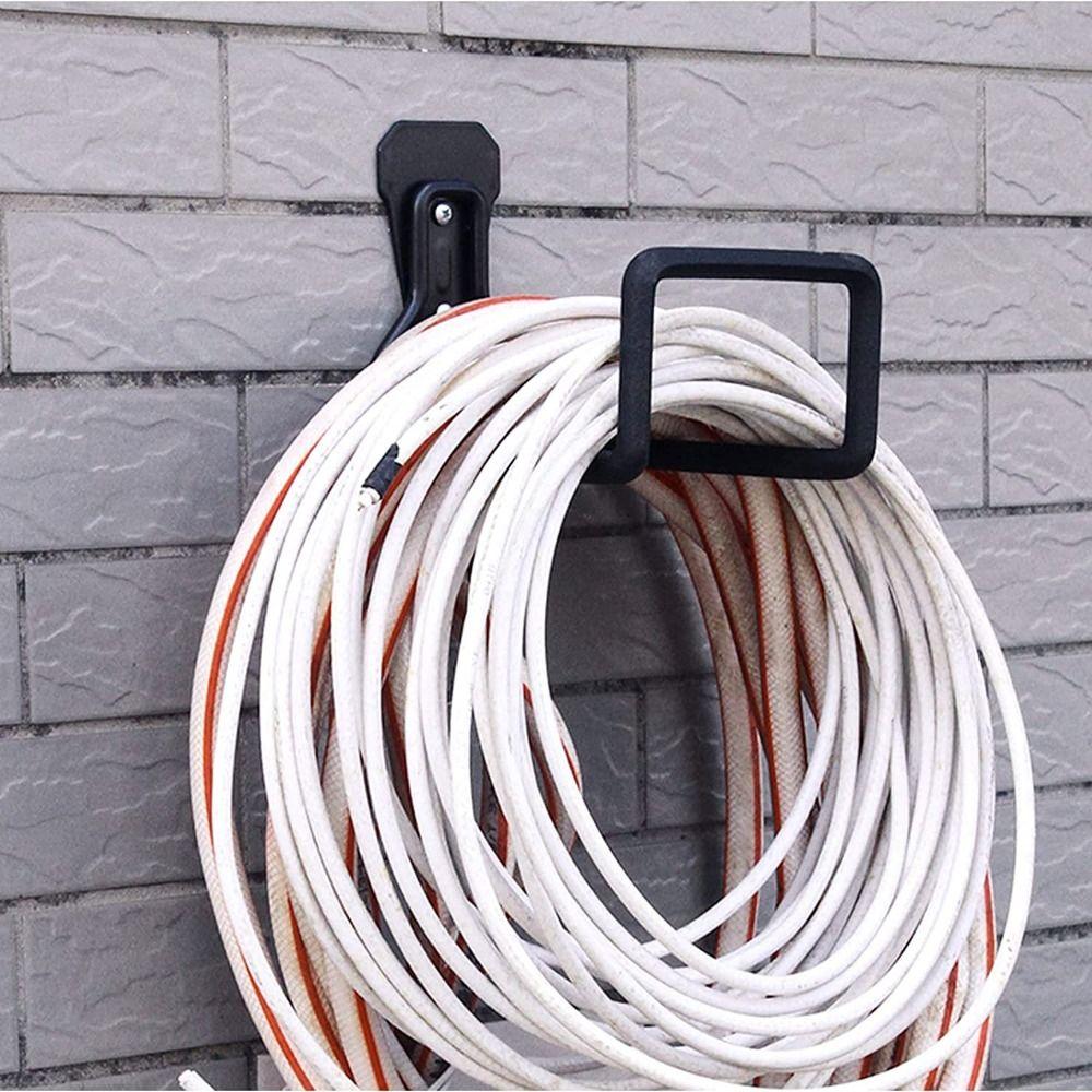 Iron Hose Hook Bracket Black Metal Hose Holder Sturdy Pipe Reel Rack for Air Hydraulic Hose