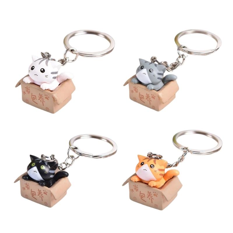 Happy Cats Keychain Small Key Holder Lovely Stylish Pendant for Versatile Daily Accessories Backpack and Gifts Ornament
