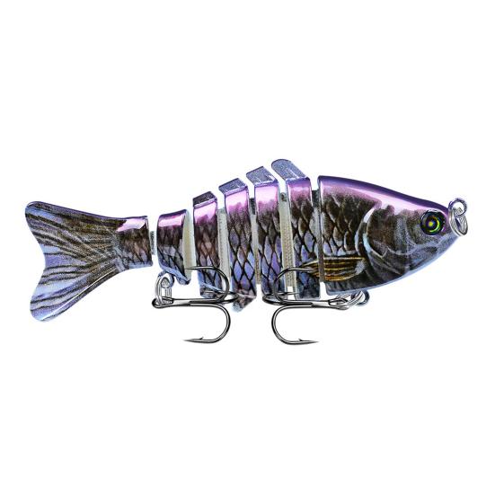 10 см/15,5 г многосоставная рыболовная приманка с крючками, реалистичная 7-секционная пластиковая искусственная приманка для пресноводной и соленой рыбалки