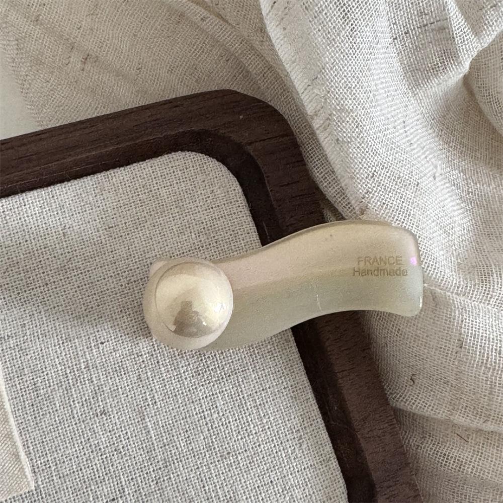 French Style Fashionable Hair Clips for Woman Tender Pink Acetate Pearl Alligator Clip Hair Ornament