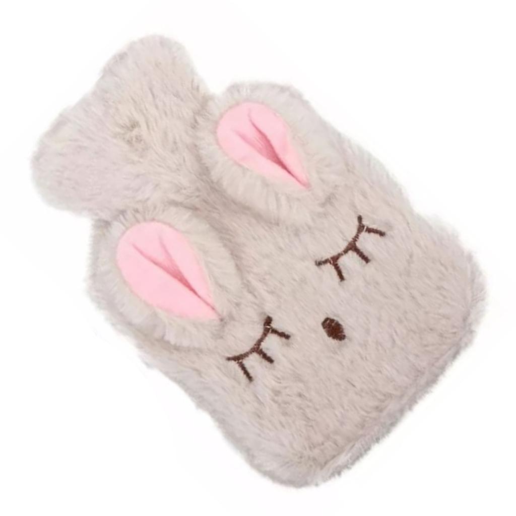 Hot Water Bottle Explosion Proof Prevent Scald Detachable Rabbit Pattern Plush Cover Hot Water Bag