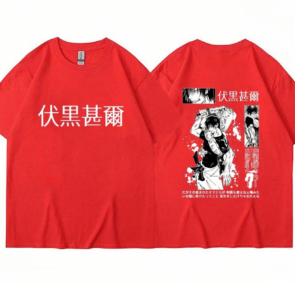 Japan Anime Jujutsu Kaisen Fushiguro Toji Print T-shirt Unisex Women Fashion Oversized Cotton T Shirts Harajuku Manga T Shirt Unisex
