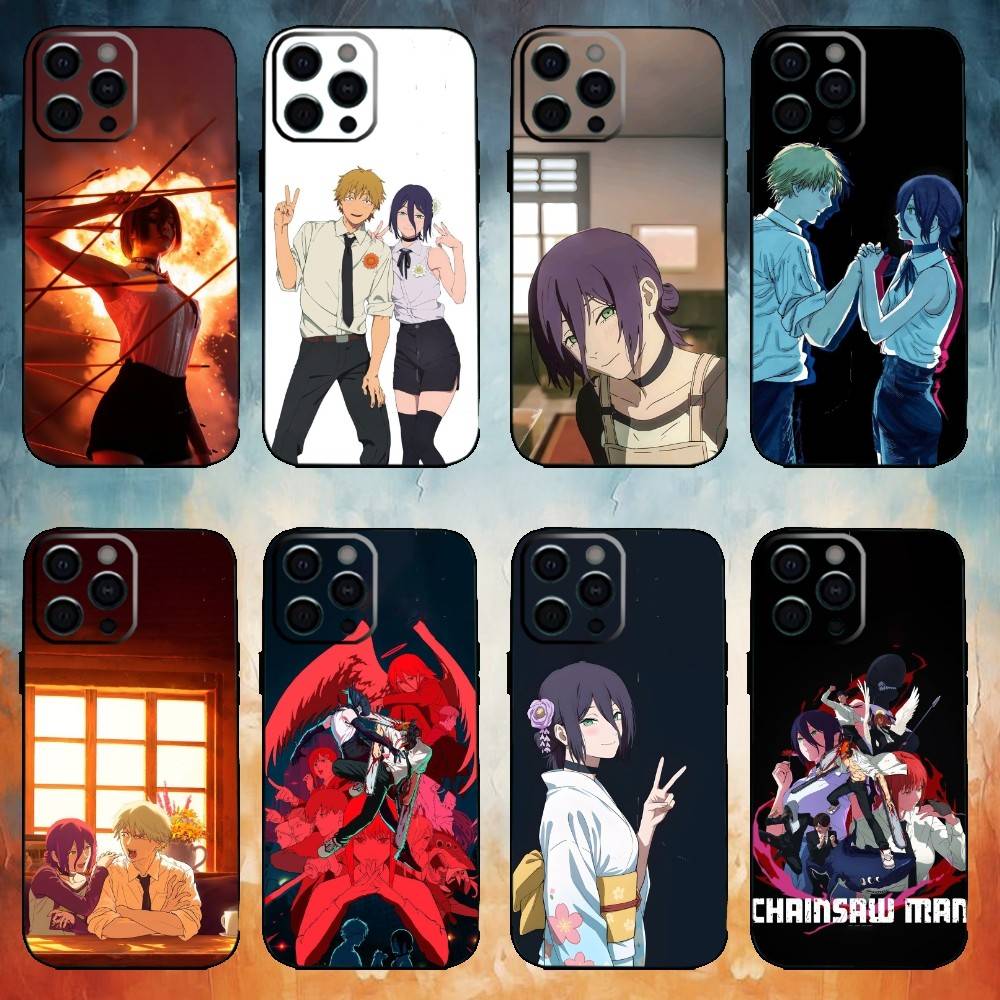 Чехол для телефона C-Chainsaw Man R-Reze Arc для iPhone17,16,15,14,13,12,11 Plus,Pro Max Мягкий черный чехол
