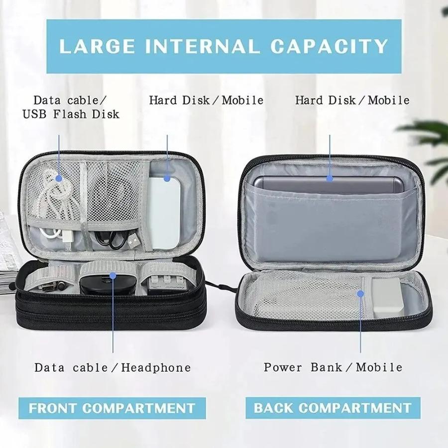 New Travel Organizer Bag Cable Storage Organizers Pouch Carry Case Portable Waterproof Double Layers Storage Bags Cable Cord