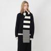 Winter New Striped Knitted Scarf Women's Warm and Versatile Couple Wool Long Scarf