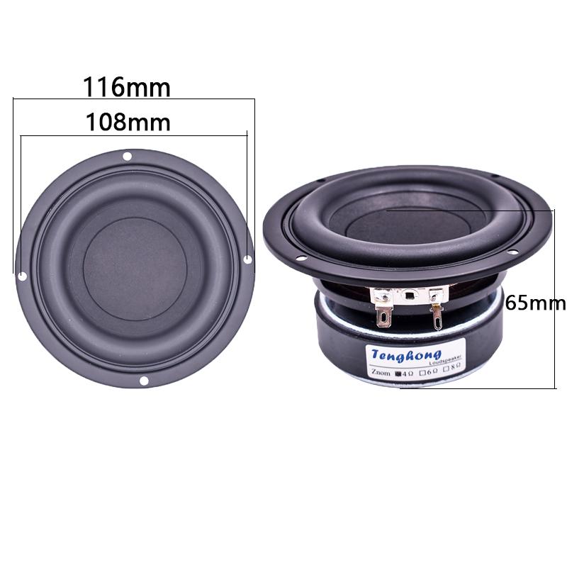 Tenghong 1pcs 4 Inch 4 8 Ohm 40W Subwoofer Speaker HIFI Bookshelf Woofer Deep Bass Home Theater Sound System Loudspeaker