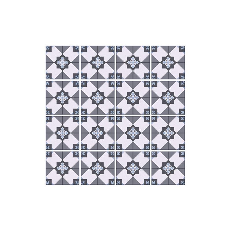 Grey Flower Tile Sticker Kitchen Backsplash Oil-proof Bathroom Waterproof Home Decor Wall Decals Peel Stick Art Mural
