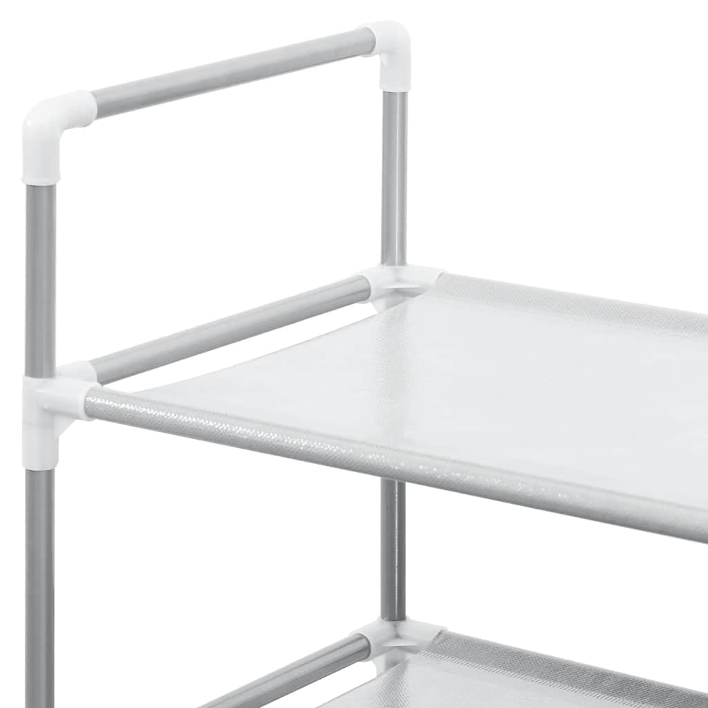 Vidaxl Stojak Na Buty Z 4 Półkami, Metal I Włóknina, Srebrny