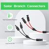 Power Solar Connectors 30A Y-Branch Cable, Solar Cable Parallel Adaptor In Pair for Solar Panel 1*M/FF+1*F/MM Black Red