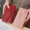 Women's Long Three-Fold Fashion Wallet with Multi-Card Slots, Korean-Style Oil Wax Leather, Large Capacity.