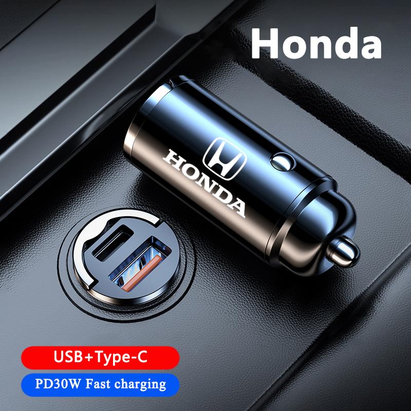 Car Mini Stealth Charger USB Type-C Fast Charging Adapter Accessories For Honda civic accord fit jazz pilot CRV odyssey passport