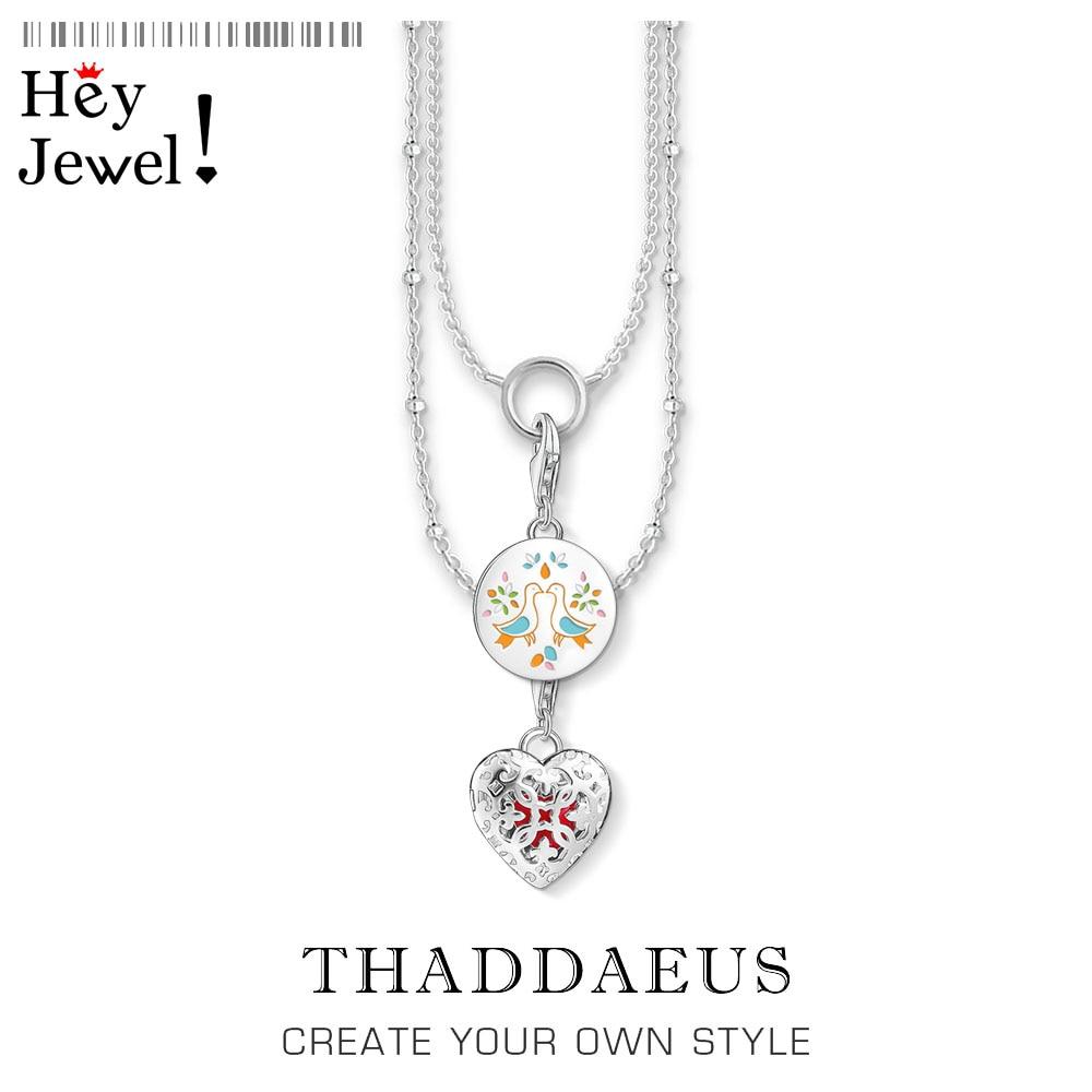 Charm Necklace Love Birds &Heart Locket , Suumer New Fashion Jewelry Europe 925 Sterling Silver Romantic Gift For Women