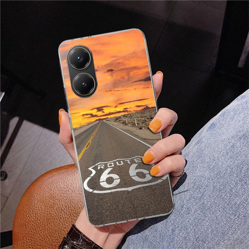 America Route 66 Phone Case For Xiaomi Poco X7 X6 X5 Pro F7 Ultra Redmi 15C 15 13C 13 12C 12 10 10A 10C 9 9A 9C 9T Cover Poco X7