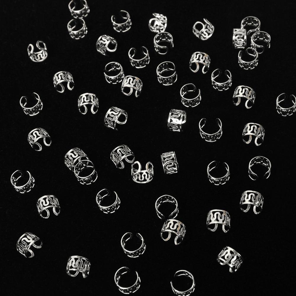 40pcs Metal Cuff Clips Dreadlocks Beads Dread Locks Hair Braid Tubes for Braids