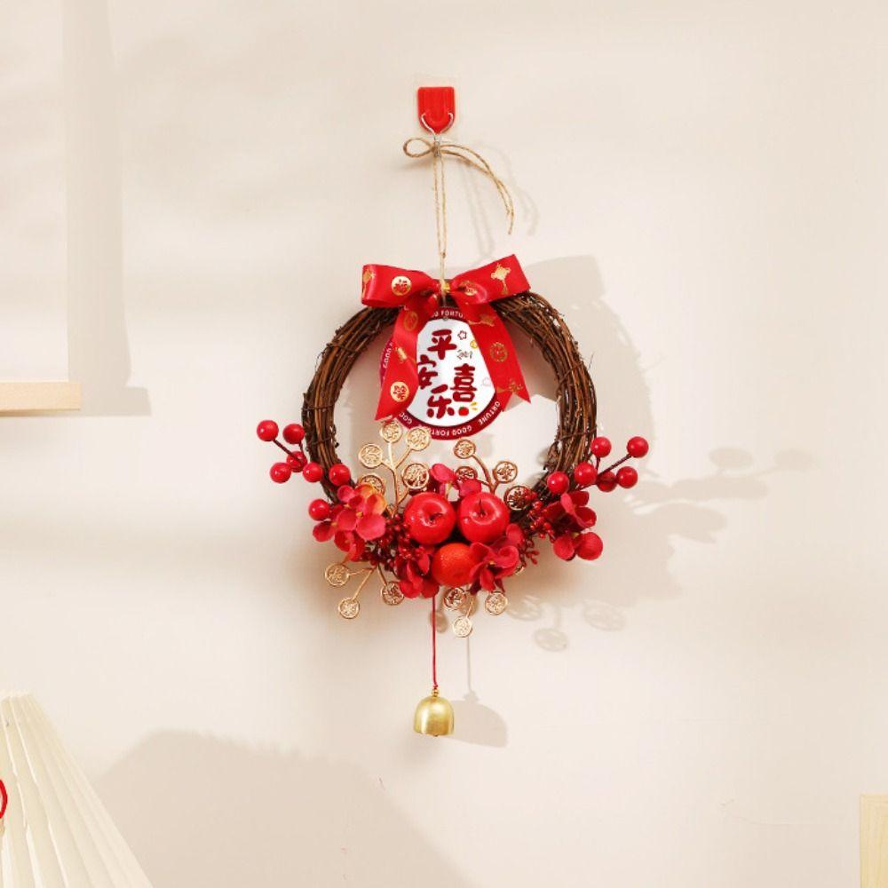 Traditional Chinese New Year Wreath Exquisite Hanging Wreath  Farmhouse Style