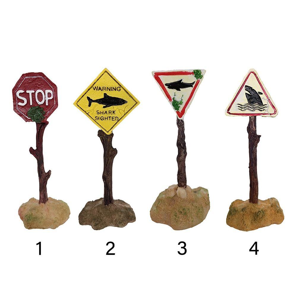 Ландшафтные аксессуары Дерево Табурет Предупреждающий знак «Акула» Украшения для аквариума Украшения для аквариума
