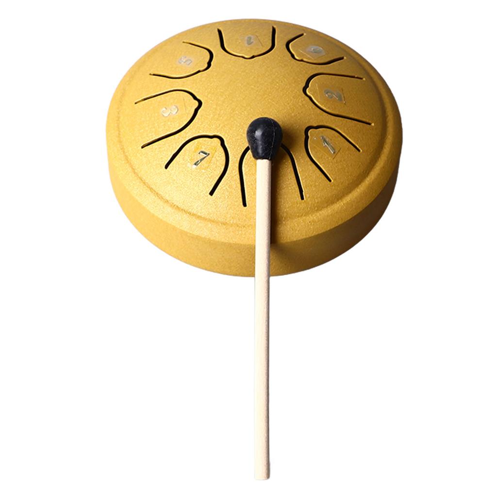 Язычковый барабан 4,5 дюйма 8 тонов до мажор Углеродистая сталь Мини-язычковый барабан для взрослых детей начинающих Золотой