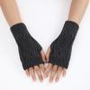 Solid Color Half Finger Gloves Soft Fingerless Gloves Fashion Half Finger Mitten  Unisex