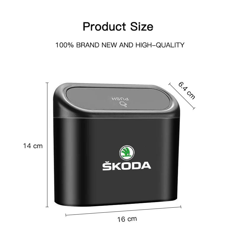 2025 Новый Автомобильный Мусорный Ящик Мусорка Контейнер Для Хранения Авто Аксессуары Для Skoda Kylaq Elroq Kodiaq Octavia Enyaq Kamiq Scala Rapid Sup