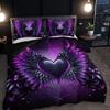 Комплект пододеяльника Love Gradient Purple Wings 1 пододеяльник + 2 наволочки Печать высокой четкости Для дома и общежития