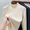 Осенне-зимняя женская нижняя рубашка Dralon, теплые топы с высоким воротником и длинными рукавами, двусторонние бархатные топы с внутренней стороны