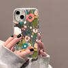 Зеркальный чехол с цветами для iPhone 11, чехол для iPhone 15 14 Pro 12 13 Pro Max X XS XR, милый противоударный мягкий чехол на заднюю панель
